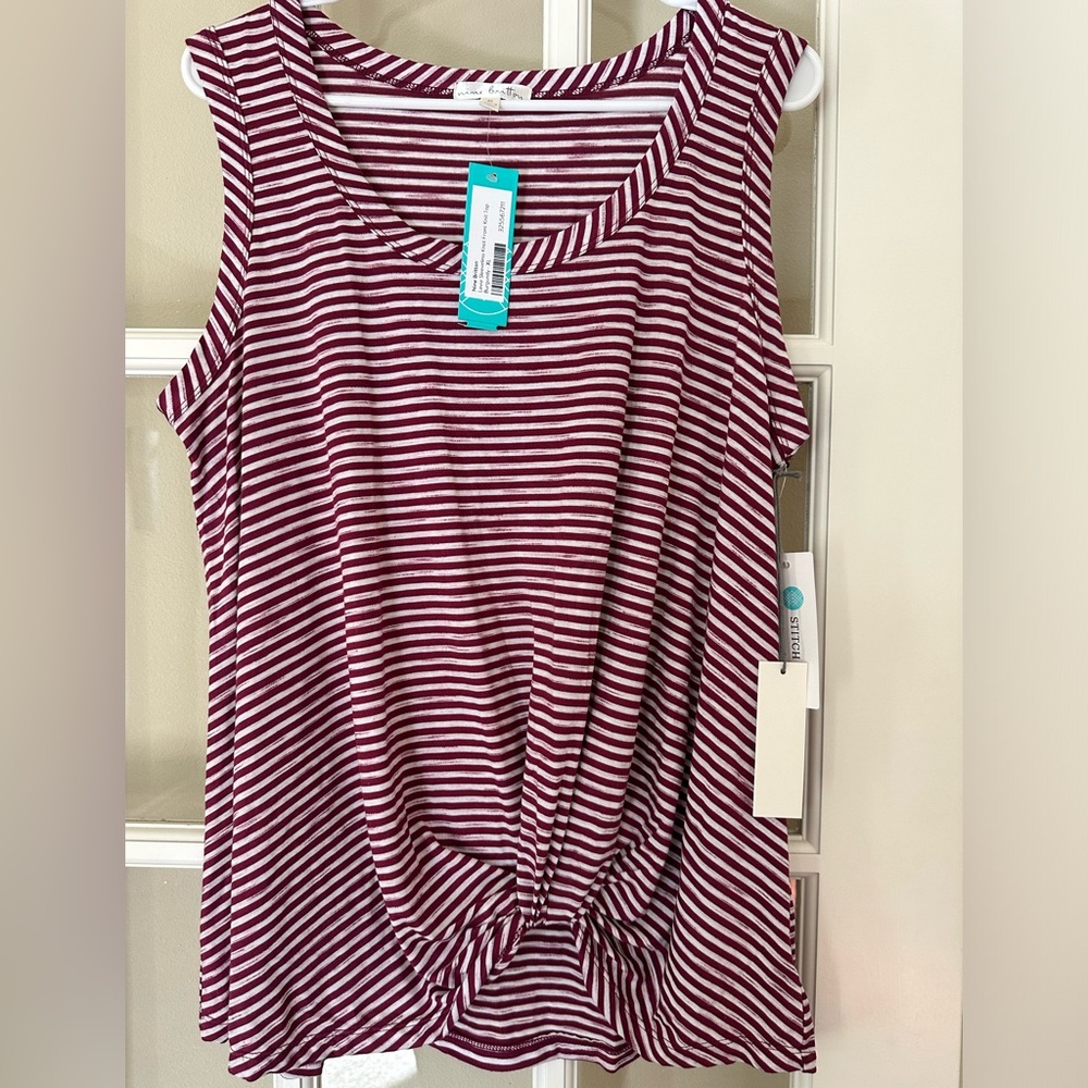 Nine Britton Levie Knot Front Knit Top NWT